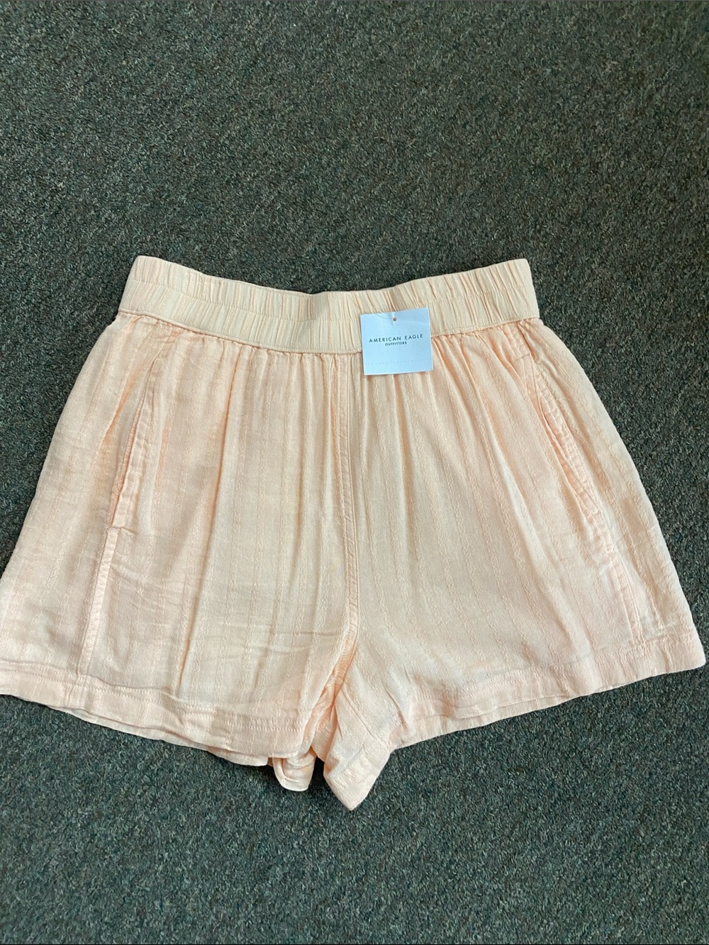 American Eagle Outfitters Peach Elastic Waist High-Rise Shorts